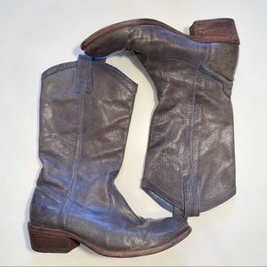Frye Carson Pull On Cowboy Boot in Navy (RARE)